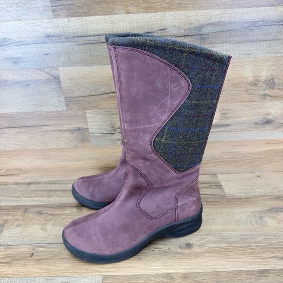 LL Bean Size 8M Burgundy Leather Tall Boots - Picture 1 of 5